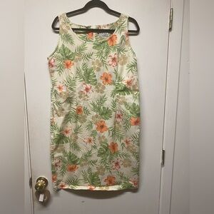 Erika Hibiscus Print Dress Beach Vacaion Summer